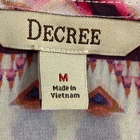 Women’s Decree Pink Sheer Blouse Size Medium - Picture 5 of 6